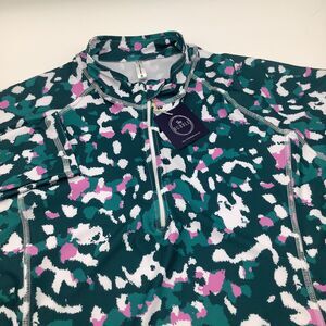 The Bubble Womens Hamilton Long Sleeve 1/2 Zip Top Green Size Medium NWT